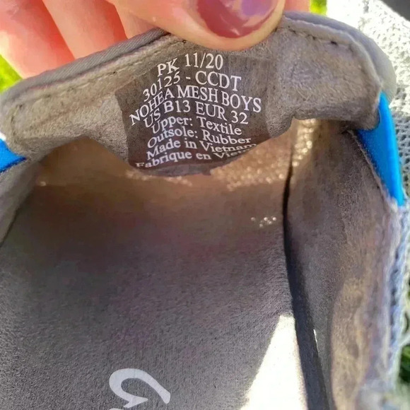 Olukai Nohea Mesh Boys Shoe Grey Size 13 - Picture 5 of 6